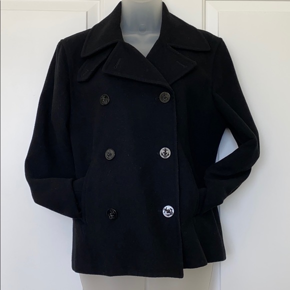 Chaps Waist Length Pea Coat - Picture 4 of 9